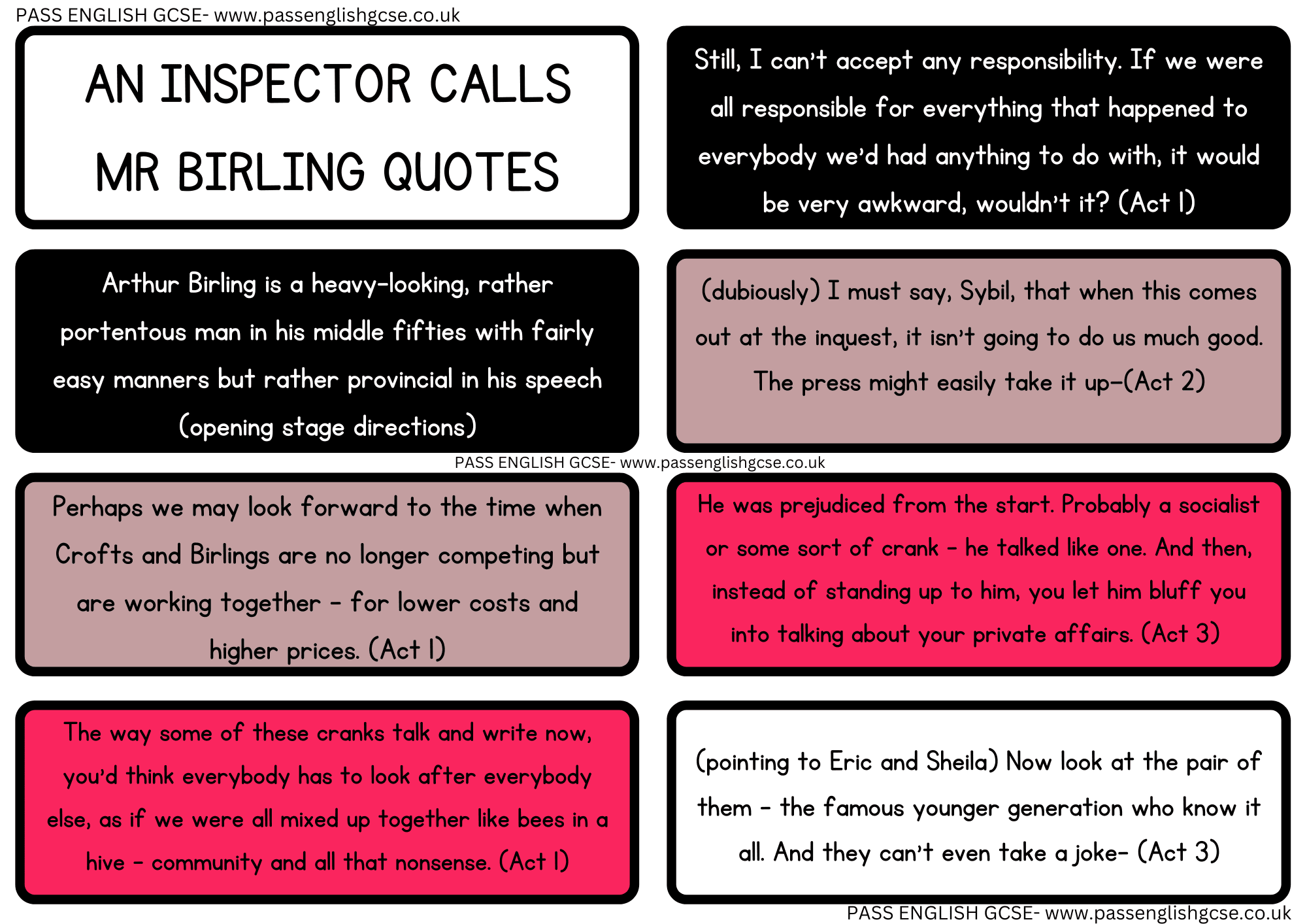 Mr Birling key quotes